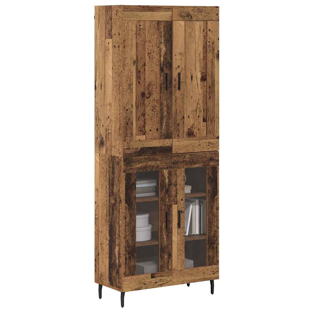 Vysoký Bufet 2 Ks Staré Dřevo 69,5 X 34 X 180 Cm