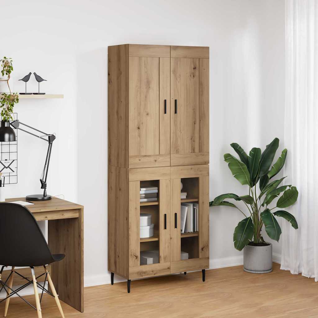 Vysoký Bufet 2 Ks Artisanový Dub 69,5 X 34 X 180 Cm