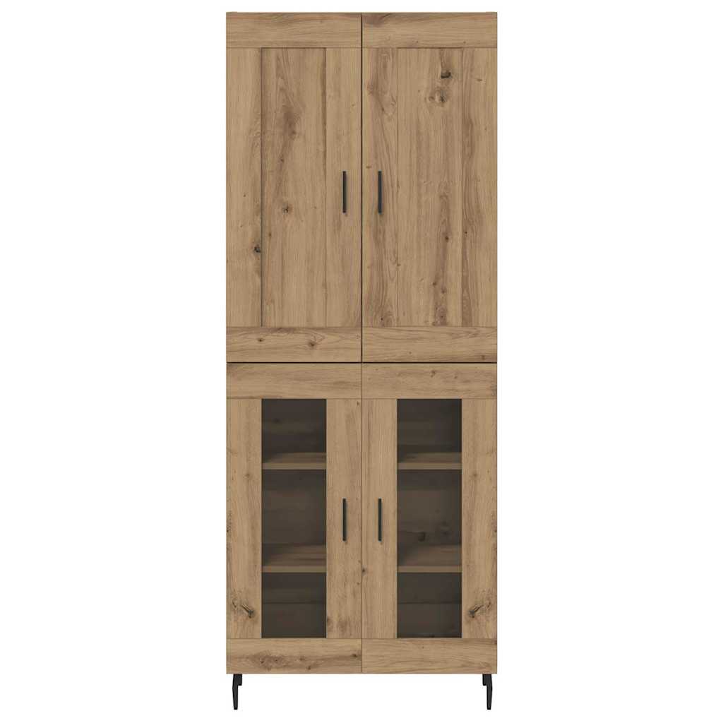 Vysoký Bufet 2 Ks Artisanový Dub 69,5 X 34 X 180 Cm