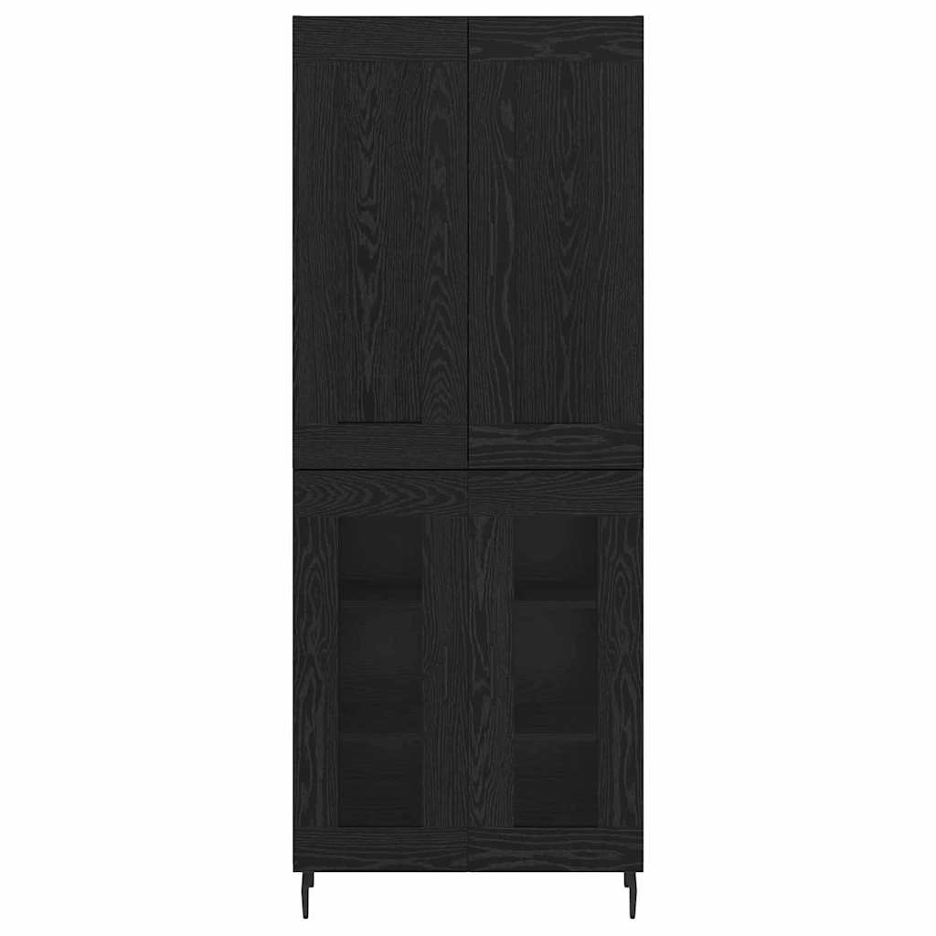 Vysoký Bufet 2 Ks Černý Dub 69,5 X 34 X 180 Cm Kompozitní Dřevo