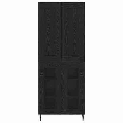 Vysoký Bufet 2 Ks Černý Dub 69,5 X 34 X 180 Cm Kompozitní Dřevo