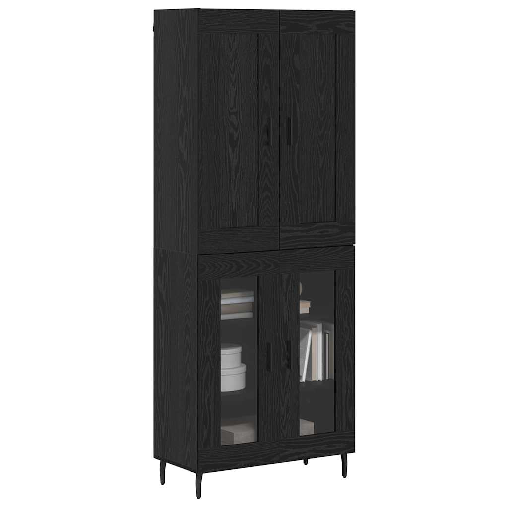 Vysoký Bufet 2 Ks Černý Dub 69,5 X 34 X 180 Cm Kompozitní Dřevo