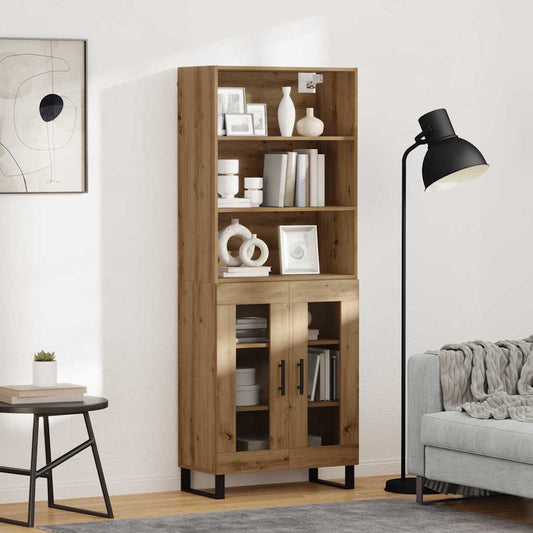 Vysoký Bufet 2 Ks Artisanový Dub 69,5 X 34 X 180 Cm