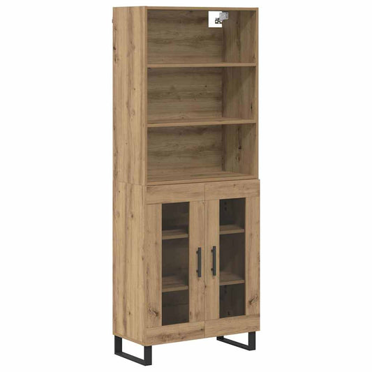 Vysoký Bufet 2 Ks Artisanový Dub 69,5 X 34 X 180 Cm