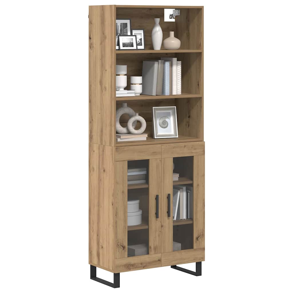 Vysoký Bufet 2 Ks Artisanový Dub 69,5 X 34 X 180 Cm