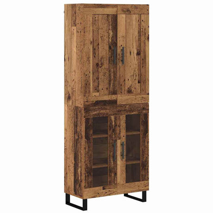 Vysoký Bufet 2 Ks Staré Dřevo 69,5 X 34 X 180 Cm
