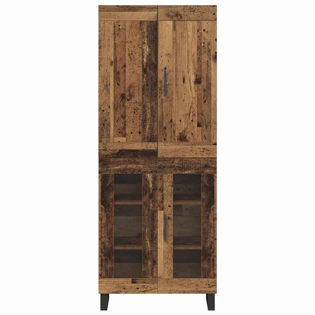 Vysoký Bufet 2 Ks Staré Dřevo 69,5 X 34 X 180 Cm