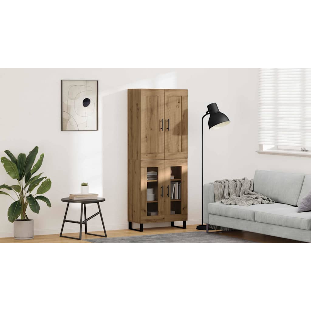 Vysoký Bufet 2 Ks Artisanový Dub 69,5 X 34 X 180 Cm