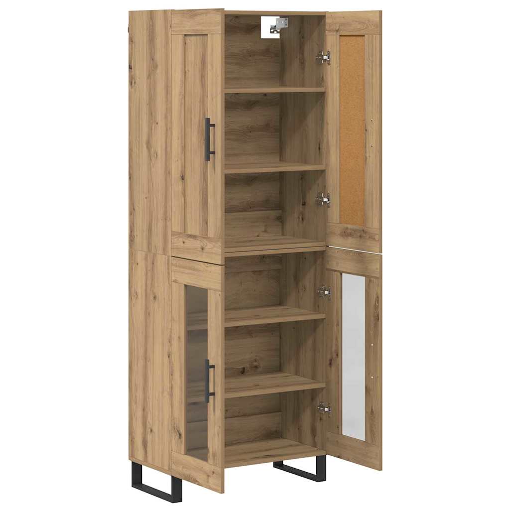 Vysoký Bufet 2 Ks Artisanový Dub 69,5 X 34 X 180 Cm