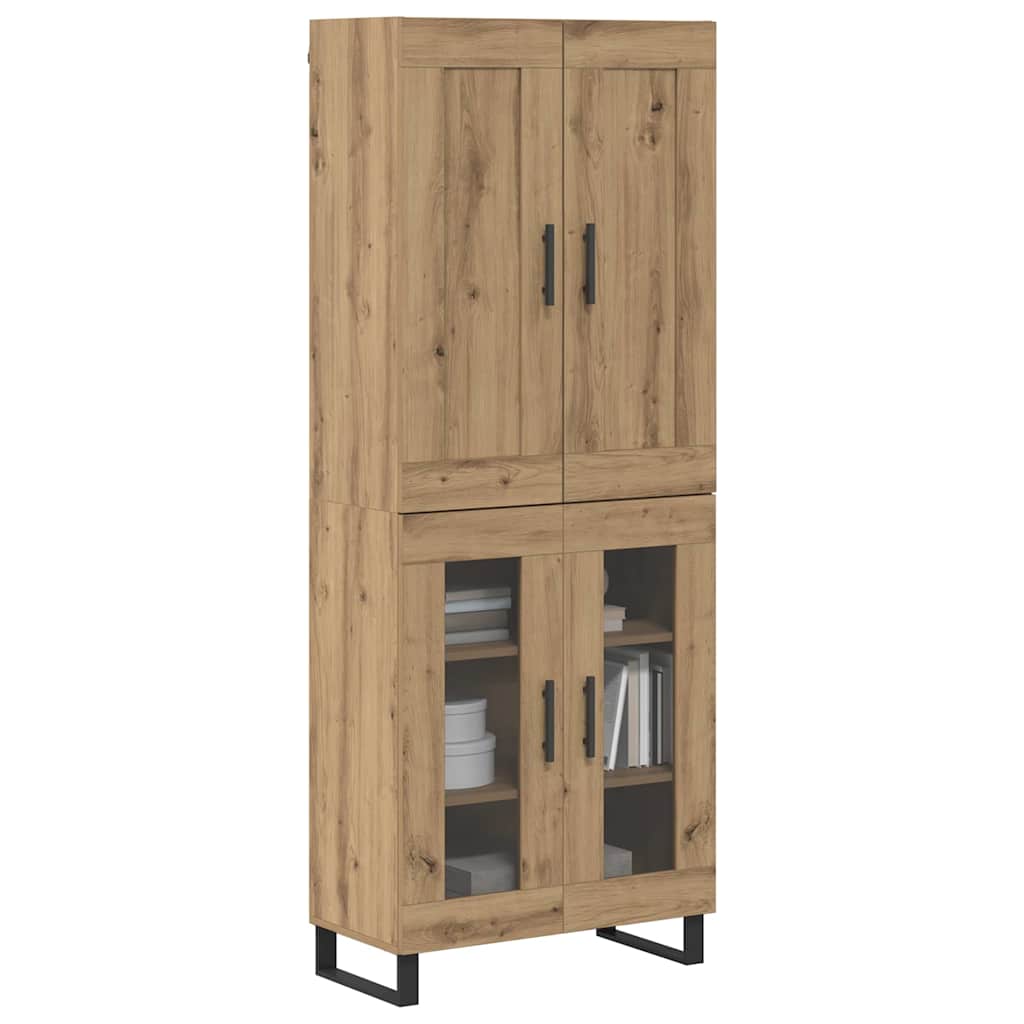 Vysoký Bufet 2 Ks Artisanový Dub 69,5 X 34 X 180 Cm