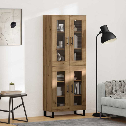 Vysoký Bufet 2 Ks Artisanový Dub 69,5 X 34 X 180 Cm