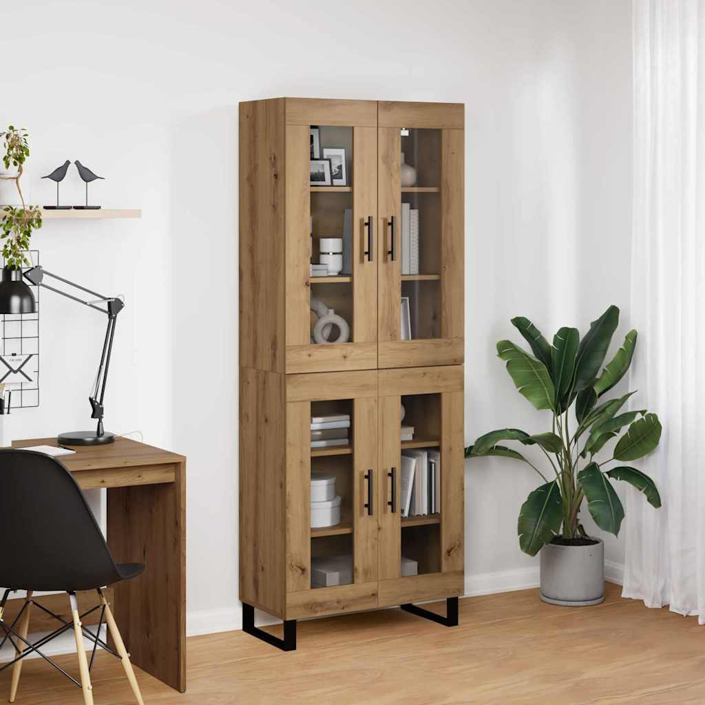 Vysoký Bufet 2 Ks Artisanový Dub 69,5 X 34 X 180 Cm