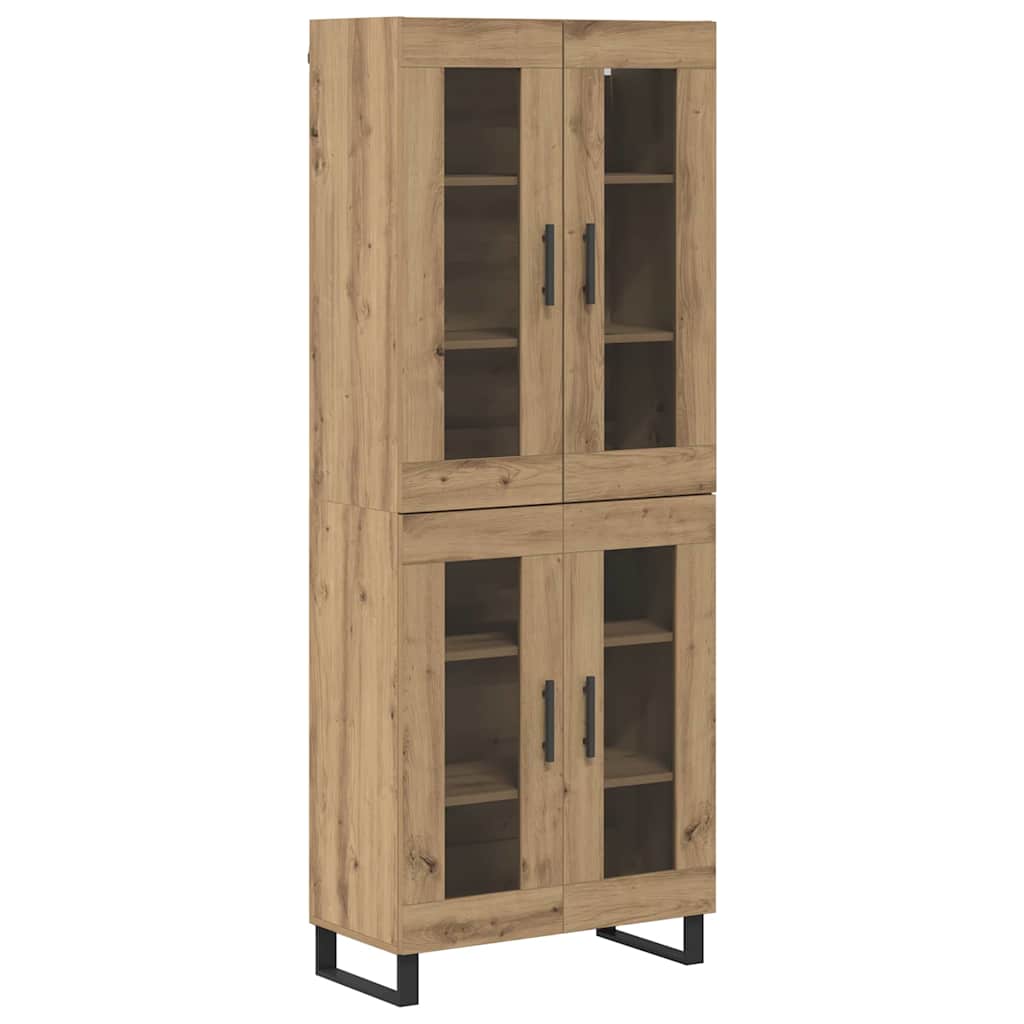 Vysoký Bufet 2 Ks Artisanový Dub 69,5 X 34 X 180 Cm