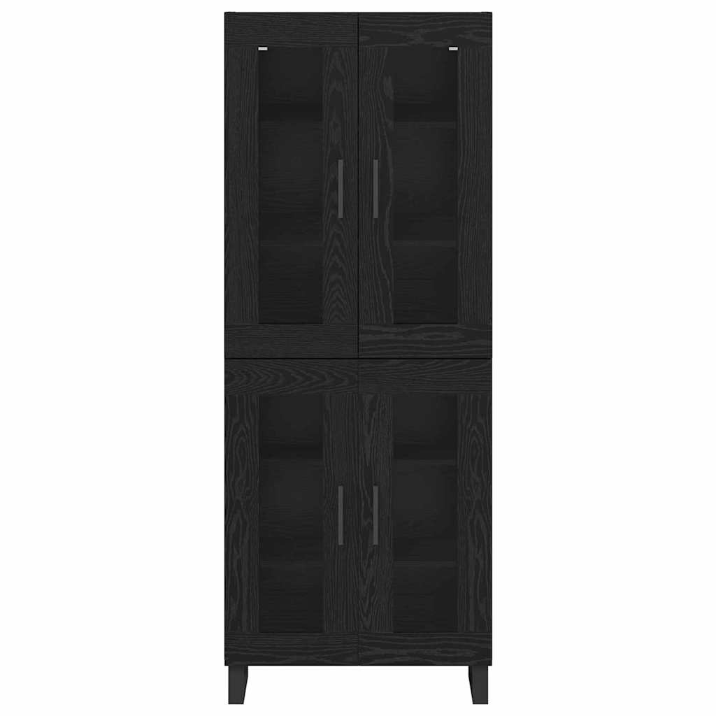 Vysoký Bufet 2 Ks Černý Dub 69,5 X 34 X 180 Cm Kompozitní Dřevo