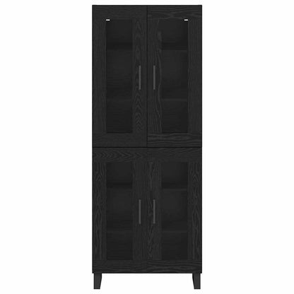 Vysoký Bufet 2 Ks Černý Dub 69,5 X 34 X 180 Cm Kompozitní Dřevo