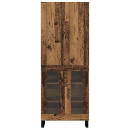 Vysoký Bufet 2 Ks Staré Dřevo 69,5 X 34 X 180 Cm