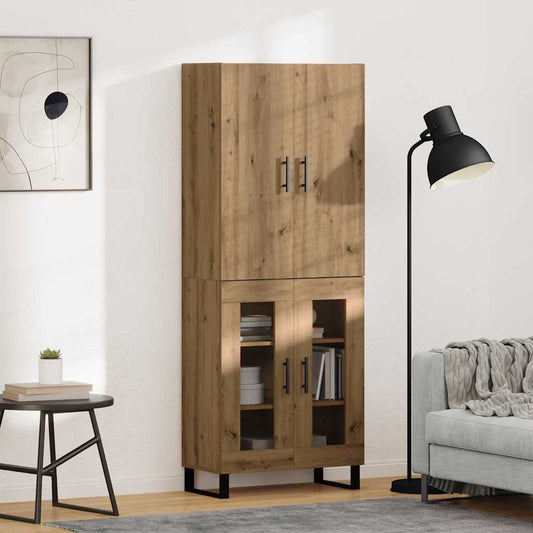 Vysoký Bufet 2 Ks Artisanový Dub 69,5 X 34 X 180 Cm