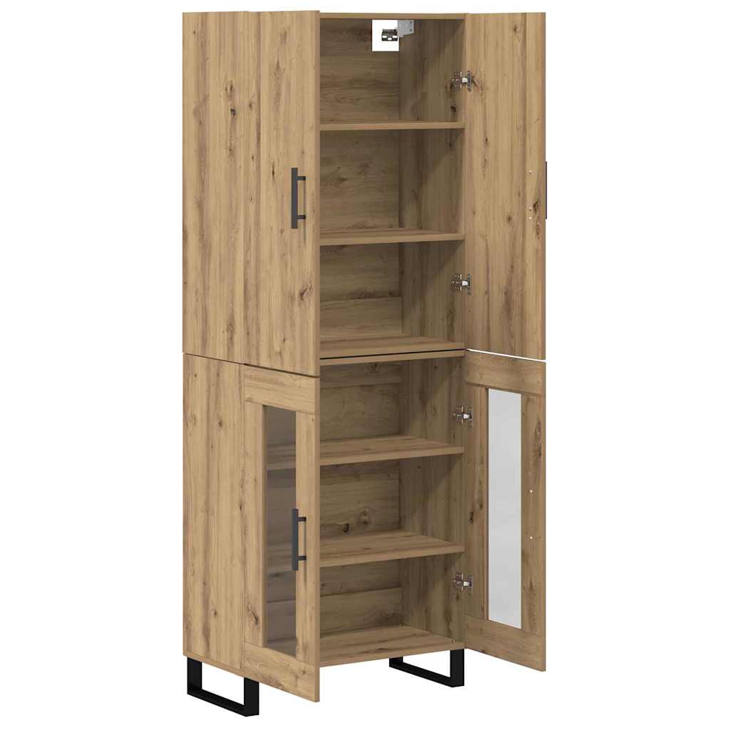 Vysoký Bufet 2 Ks Artisanový Dub 69,5 X 34 X 180 Cm
