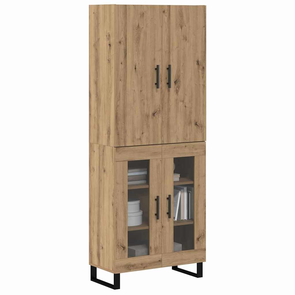 Vysoký Bufet 2 Ks Artisanový Dub 69,5 X 34 X 180 Cm