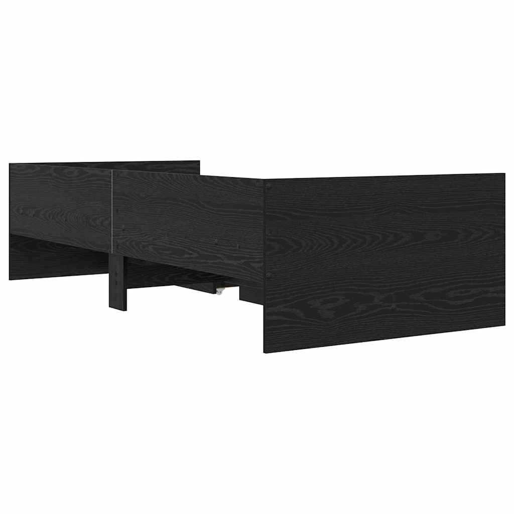 Rám Postele Černý Dub 100 X 200 Cm Masivní Borové Dřevo