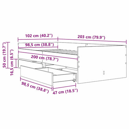 Rám Postele Černý Dub 100 X 200 Cm Masivní Borové Dřevo