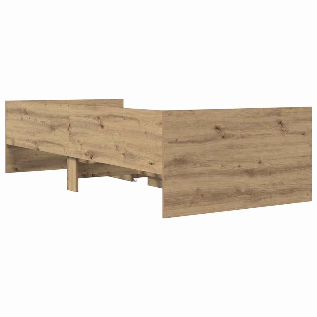 Rám Postele Artisanový Dub 90 X 200 Cm Masivní Borové Dřevo