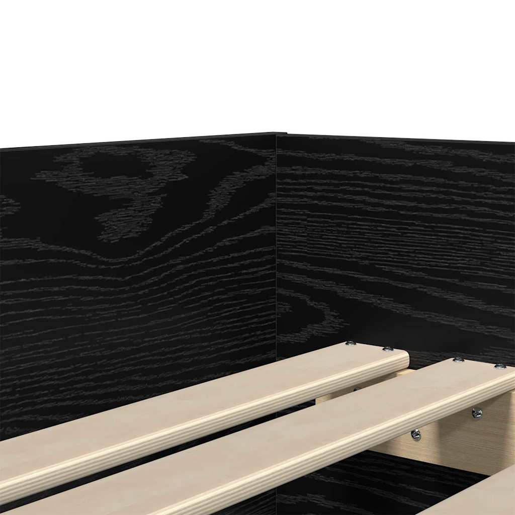 Rám Postele Černý Dub 90 X 200 Cm Masivní Borové Dřevo