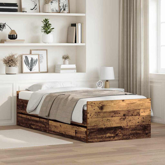 Rám Postele Staré Dřevo 90 X 190 Cm Masivní Borové Dřevo