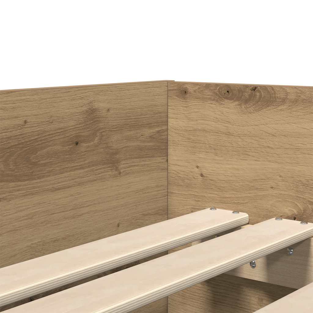 Rám Postele Artisanový Dub 90 X 190 Cm Masivní Borové Dřevo