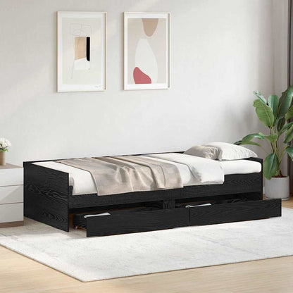 Rám Postele Černý Dub 90 X 190 Cm Masivní Borové Dřevo