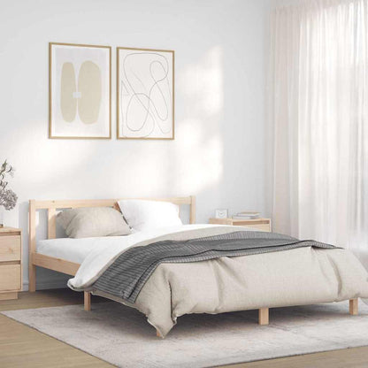 Rám Postele Přírodní 152 X 203 Cm Masivní Borovicové Dřevo