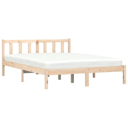 Rám Postele Přírodní 152 X 203 Cm Masivní Borovicové Dřevo