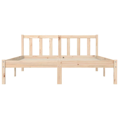 Rám Postele Přírodní 152 X 203 Cm Masivní Borovicové Dřevo