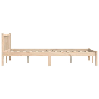 Rám Postele Přírodní 152 X 203 Cm Masivní Borovicové Dřevo
