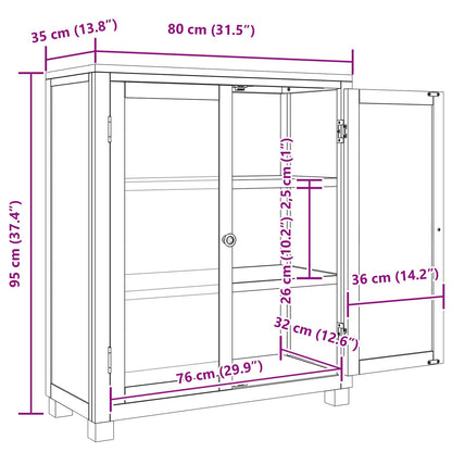 Truhlářský S Policí Hnědá 80 X 35 X 95 Cm Masivní Dubové Dřevo
