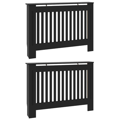 Kryt Radiátoru 2 Pcs Černá 112 X 19 X 81,5 Cm Kompozitní Dřevo