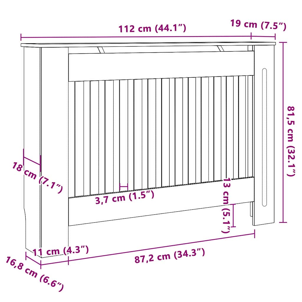 Kryt Radiátoru 2 Pcs Černá 112 X 19 X 81,5 Cm Kompozitní Dřevo