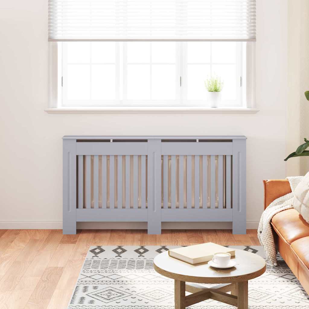 Kryt Radiátoru 2 Pcs Šedá 152 X 19 X 81,5 Cm Kompozitní Dřevo