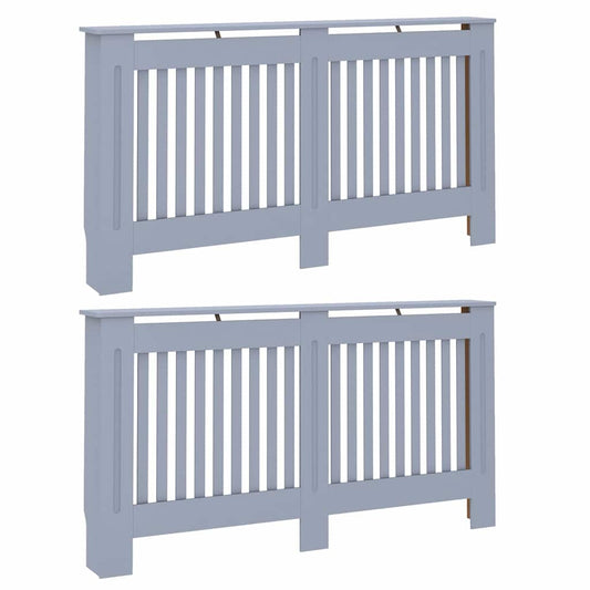 Kryt Radiátoru 2 Pcs Šedá 152 X 19 X 81,5 Cm Kompozitní Dřevo