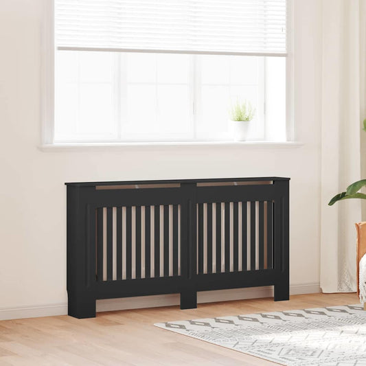 Kryt Radiátoru 2 Pcs Černá 152 X 19 X 81,5 Cm Kompozitní Dřevo