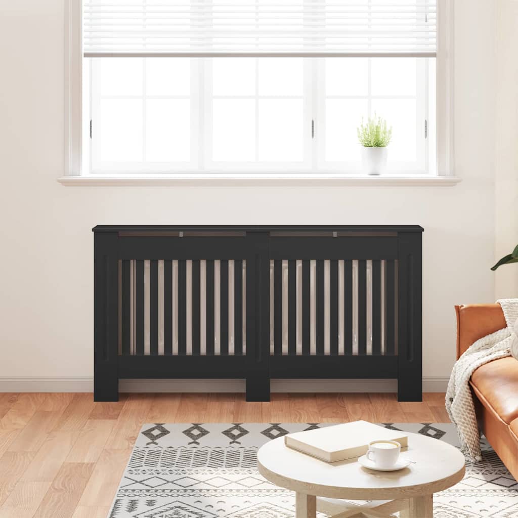 Kryt Radiátoru 2 Pcs Černá 152 X 19 X 81,5 Cm Kompozitní Dřevo