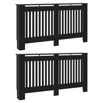 Kryt Radiátoru 2 Pcs Černá 152 X 19 X 81,5 Cm Kompozitní Dřevo