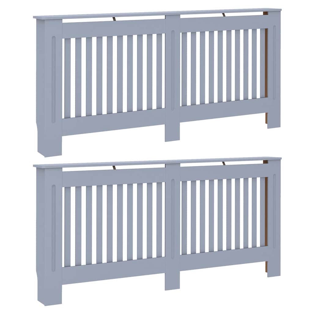 Kryt Radiátoru 2 Pcs Šedá 172 X 19 X 81,5 Cm Kompozitní Dřevo