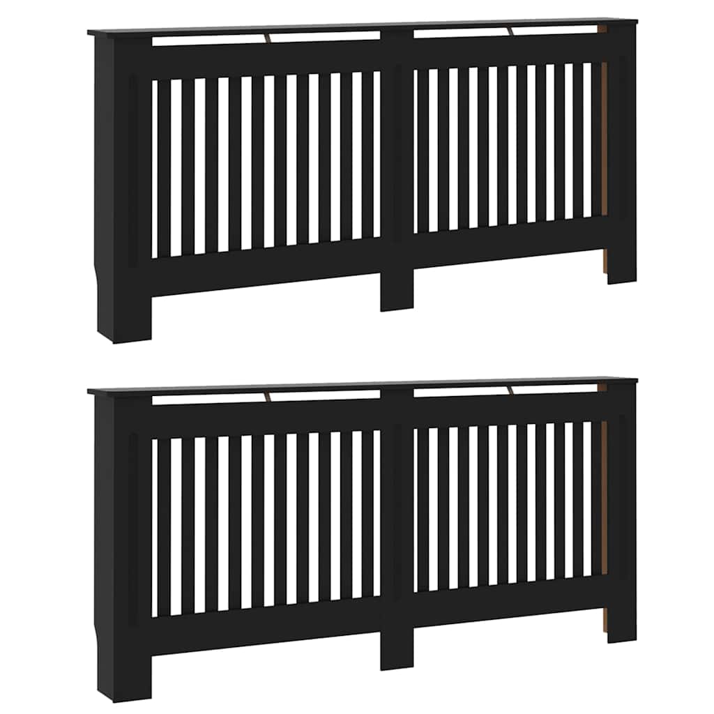 Kryt Radiátoru 2 Pcs Černá 172 X 19 X 81,5 Cm Kompozitní Dřevo