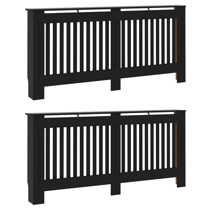 Kryt Radiátoru 2 Pcs Černá 172 X 19 X 81,5 Cm Kompozitní Dřevo