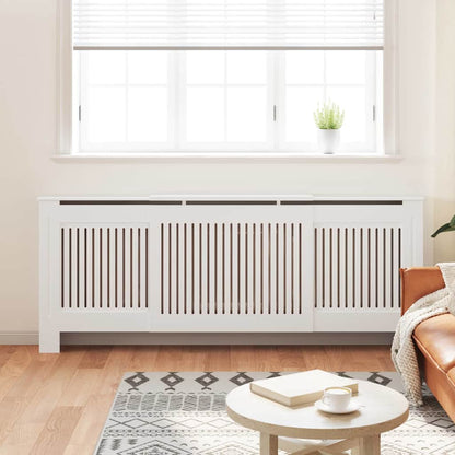 Kryt Radiátoru 2 Pcs Bílá 205 X 20,5 X 81,5 Cm Kompozitní Dřevo