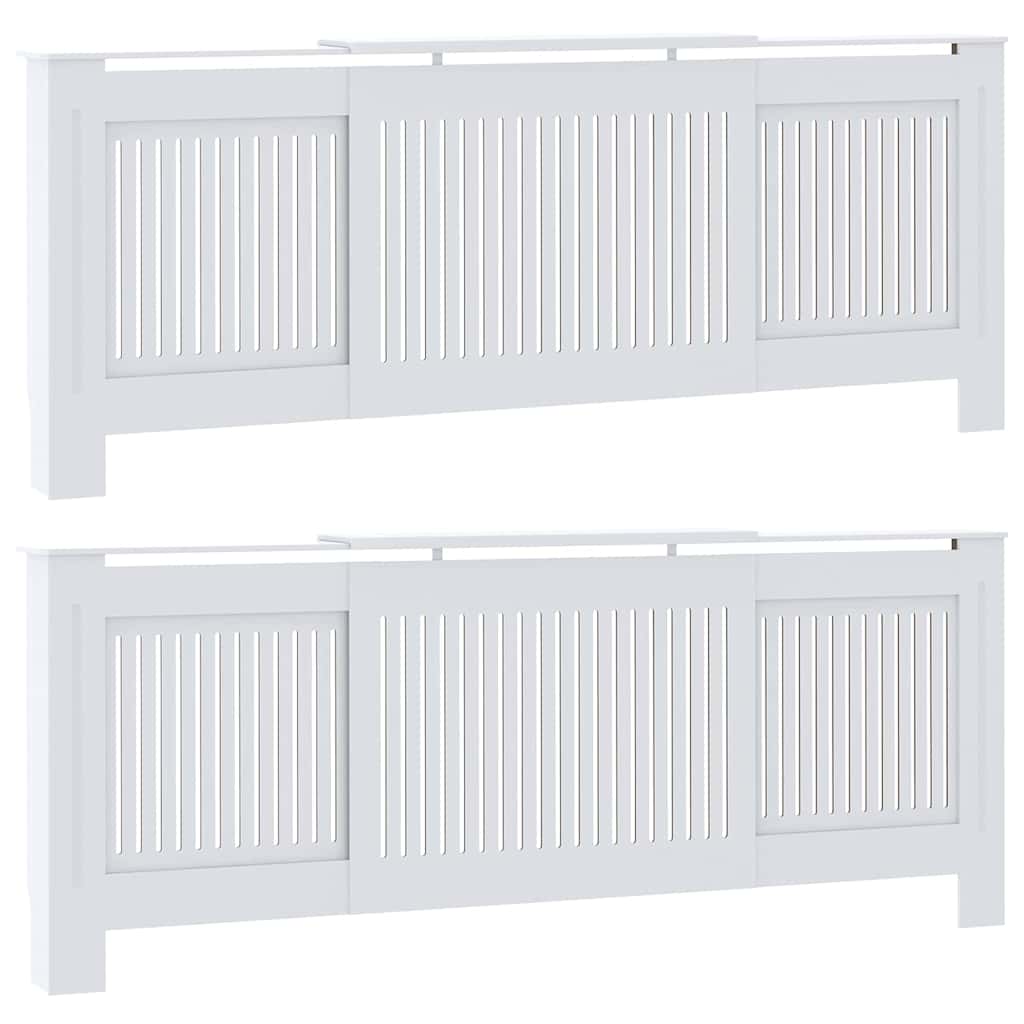 Kryt Radiátoru 2 Pcs Bílá 205 X 20,5 X 81,5 Cm Kompozitní Dřevo