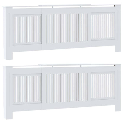 Kryt Radiátoru 2 Pcs Bílá 205 X 20,5 X 81,5 Cm Kompozitní Dřevo