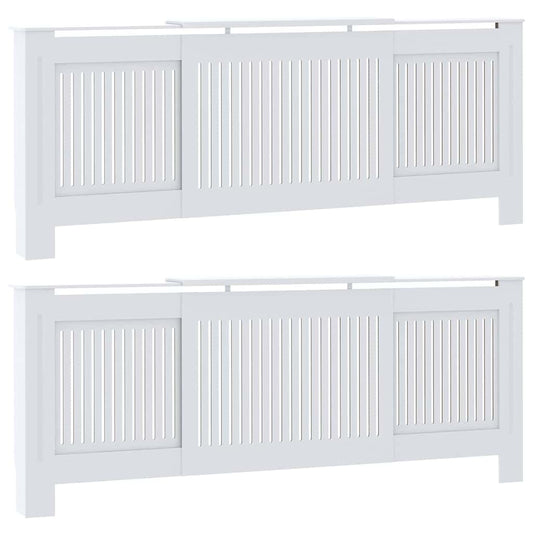 Kryt Radiátoru 2 Pcs Bílá 205 X 20,5 X 81,5 Cm Kompozitní Dřevo