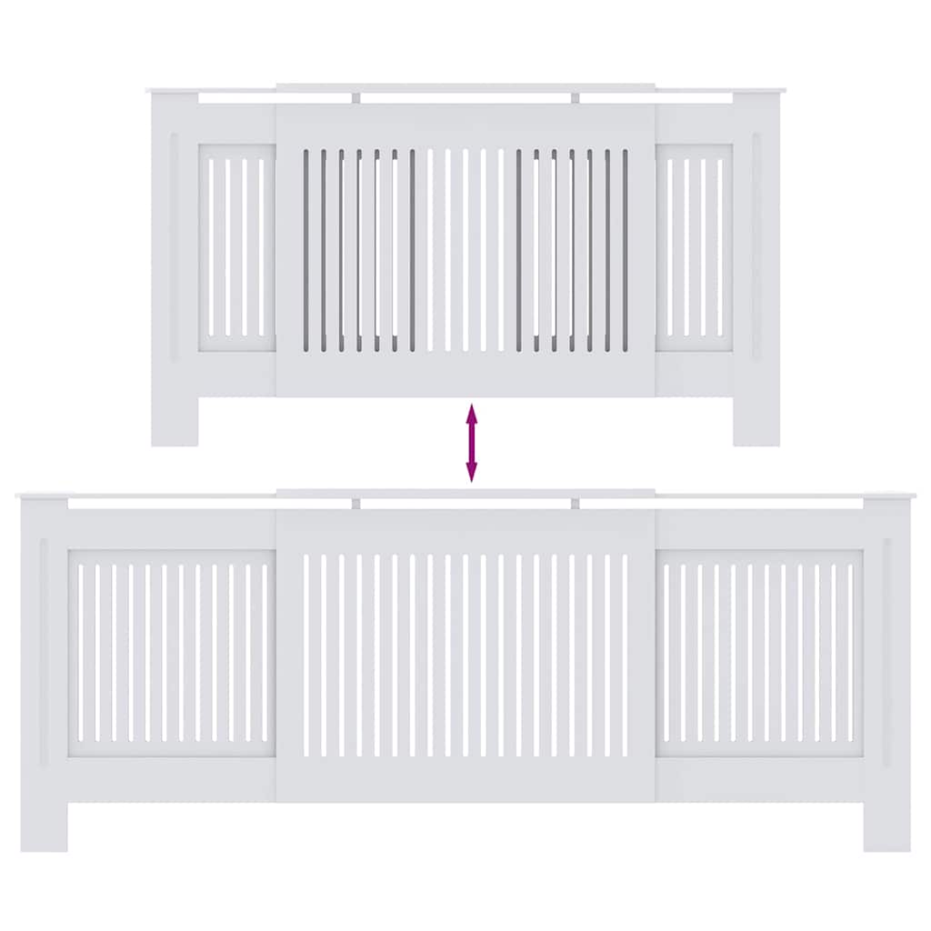 Kryt Radiátoru 2 Pcs Bílá 205 X 20,5 X 81,5 Cm Kompozitní Dřevo
